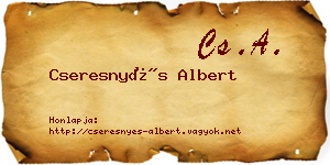 Cseresnyés Albert névjegykártya