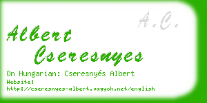 albert cseresnyes business card