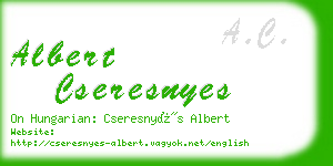 albert cseresnyes business card